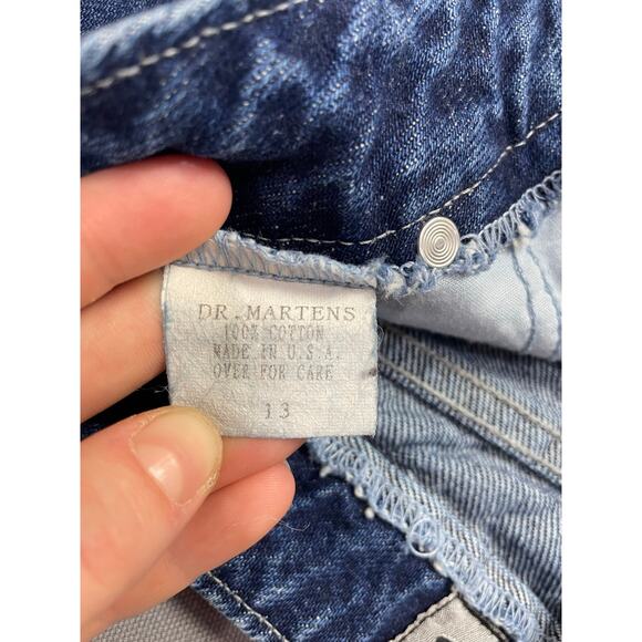 Dr Martens Y2K Vintage British Flag Dark Wash Cut Off Denim Shorts Women SZ 13 - Picture 6 of 6